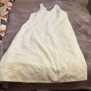 A New Day White Textured Midi Dress